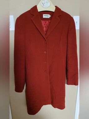 TRIBAL Women's Rust Orange Single-Breasted Pea Coat
